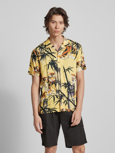 Superdry Slim fit vrijetijdsoverhemd met all-over print, model 'HAWAIIAN' Geel - 4