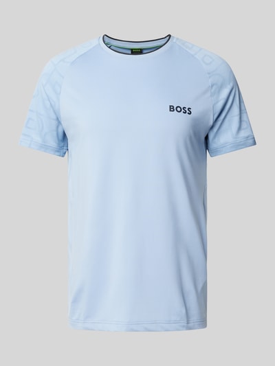 BOSS Green T-Shirt mit Label-Print Hellblau 2