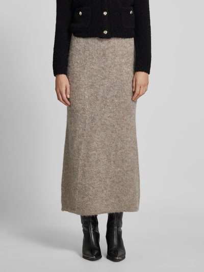 Selected Femme Gebreide rok met elastische band, model 'GABELLA' Antraciet gemêleerd - 4