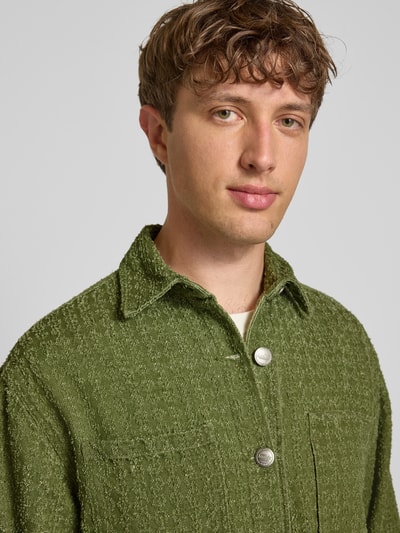 ANOTHER COTTON LAB Hemdjacke mit Strukturmuster Modell 'Distressed' Hellgruen 3
