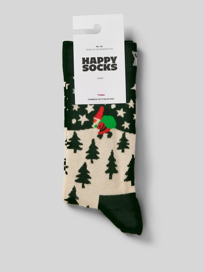 Happy Socks Socken mit Label-Print Modell 'Santa on the Way' Gruen 3