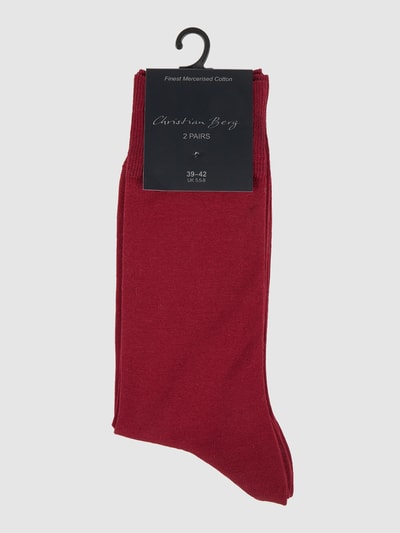 Christian Berg Men Socken aus Baumwollmischung im 2er-Pack  Dunkelrot 2