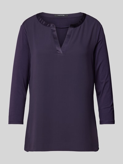 comma Blusenshirt aus Viskose-Elasthan-Mix mit 3/4-Arm Aubergine 2