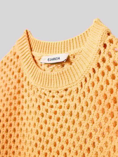Garcia Gebreide pullover met ribboorden Oranje - 2