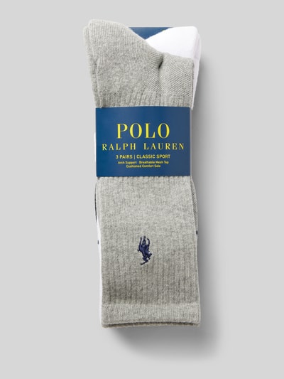 Polo Ralph Lauren Underwear Socken mit Logo-Stitching im 3er-Pack Mittelgrau Melange 3