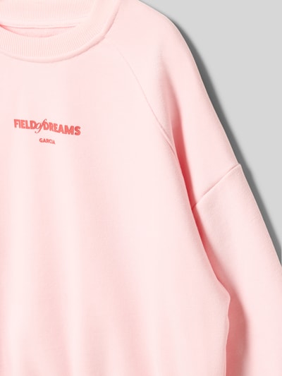 Productfoto, Regular Fit Sweatshirt mit Logo-Print van Garcia in lichtroze katoenmix met logoprint, statementprint en ronde hals, kinder sweatshirt