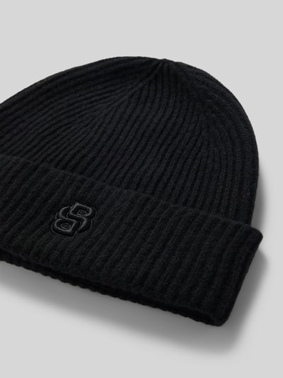 BOSS Mütze aus Wolle Kaschmir mit Logo-Applikation Black 2