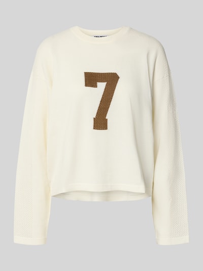 Review Strickpullover mit überschnittenen Schultern Offwhite 2