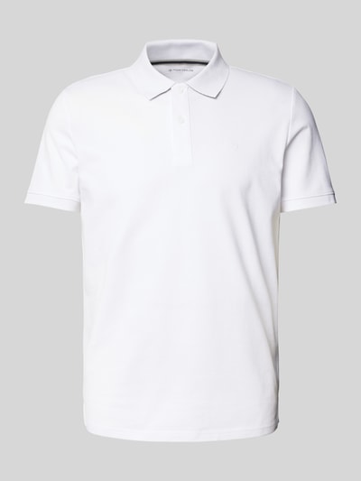 Tom Tailor Regular Fit Poloshirt aus Baumwoll-Piqué mit Logo-Stitching Weiss 1