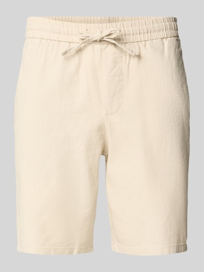 ONLY & SONS Regular Fit Shorts aus Baumwoll-Leinen-Mix Modell 'LINUS' Beige 2