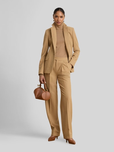 Lauren Ralph Lauren Regular fit korte blazer van wolmix met borstzak Camel - 1