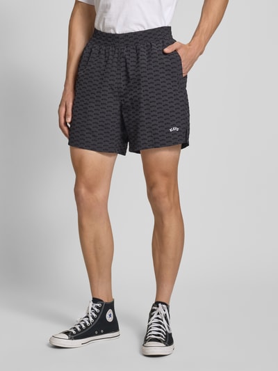 BLKVIS Korte regular fit broek met labelstitching Zwart - 4