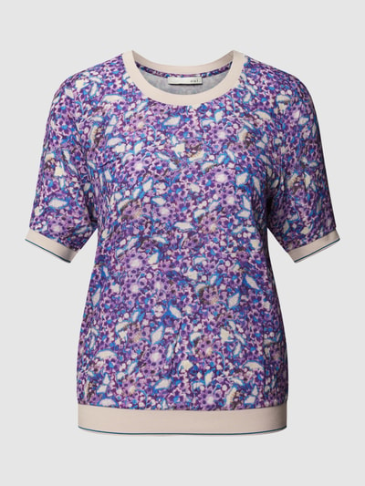 Oui Blouse met all-over motief Paars - 2