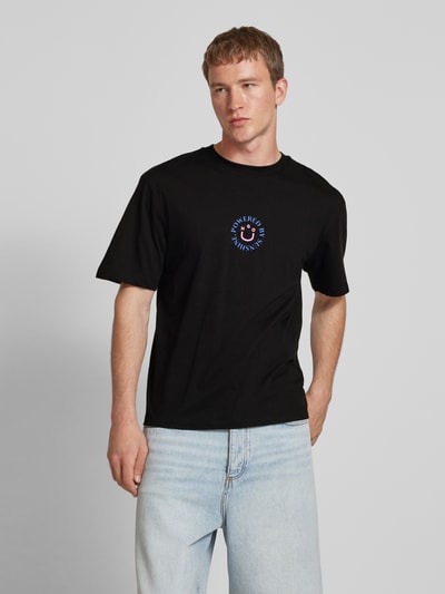 Hugo Blue T-Shirt mit Label-Print Modell 'Napoka' Black 4