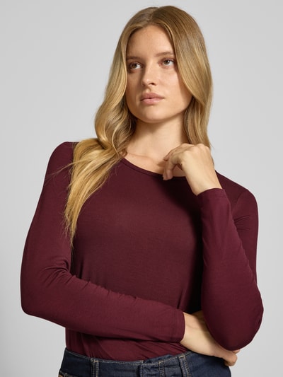 FREE/QUENT Shirt met lange mouwen en ronde hals, model 'Liana' Bordeaux - 3