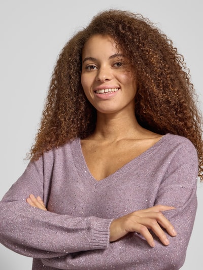 Only Regular fit gebreide pullover met pailletten, model 'ARIZONA' Oudroze - 3