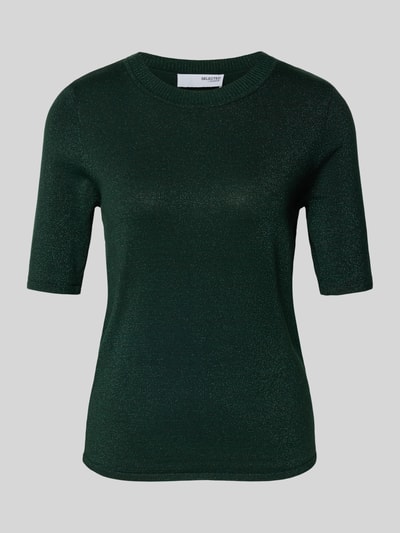 Selected Femme Gebreide pullover met 1/2-mouwen, model 'LURA' Donkergroen - 2