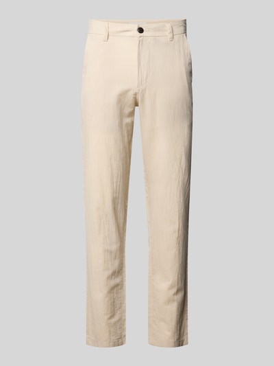 Productfoto, Tapered Fit broek met steekzakken model 'STACE' van Jack & Jones in lichte kleur, materiaalmix met katoen, bandwijdte maat 32/32 45 cm, binnenbeenlengte maat 32/32 77 cm