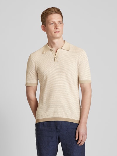 Marc O'Polo Regular fit poloshirt met korte knoopsluiting Offwhite - 4