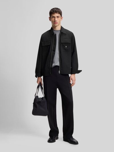 HUGO Oversized Fit Hemdjacke mit Label-Detail Modell 'Elack' Black 1