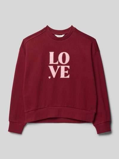 Mango Sweatshirt mit Statement-Stitching Bordeaux 1