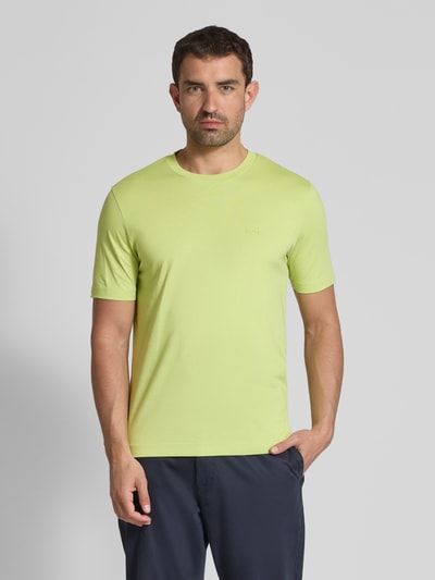 BOSS T-shirt met labelprint, model 'Thompson' Neon groen - 4