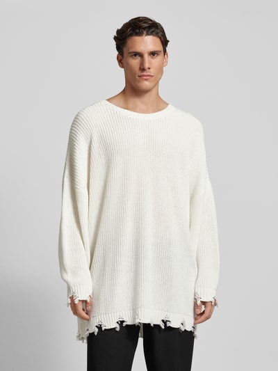 CARLO COLUCCI Strickpullover im Destroyed-Look Offwhite 4