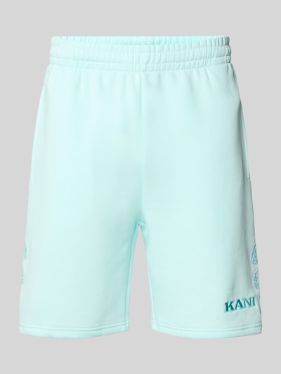 KARL KANI Sweatshorts met logostitching, model 'Paisley' Oceaanblauw - 2