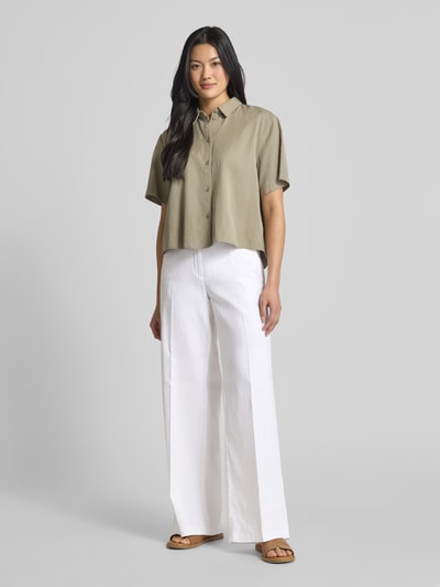 Cambio Relaxed Fit Leinenhose mit Eingrifftaschen Offwhite 1