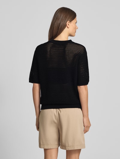 Tommy Hilfiger Sweter szydełkowy o kroju regular fit z mieszanki bawełny Czarny 5