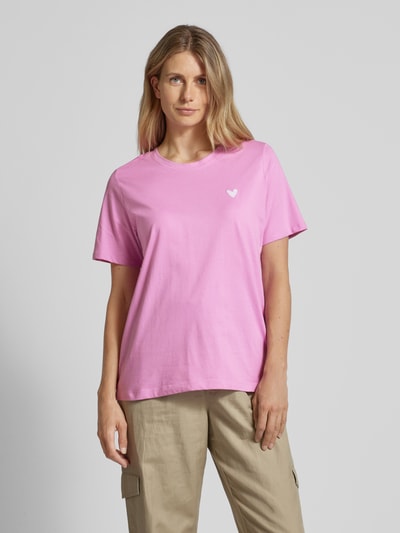 s.Oliver RED LABEL T-shirt met motiefstitching, model 'Heart' Rosé - 4