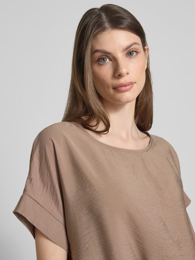 Christian Berg Woman Blouseshirt met ronde hals Middenbruin - 3