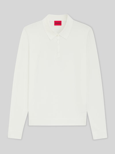 HUGO Slim fit poloshirt van viscosemix Offwhite - 2