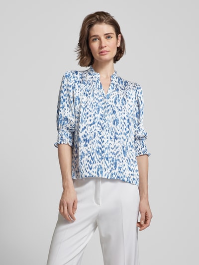 Neo Noir Blouse met all-over print, model 'Diana' Blauw - 4