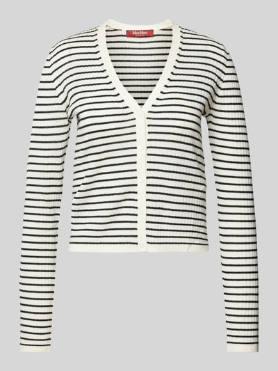 Max Mara Studio Cardigan mit V-Ausschnitt Modell 'TRIESTE' Weiss 2