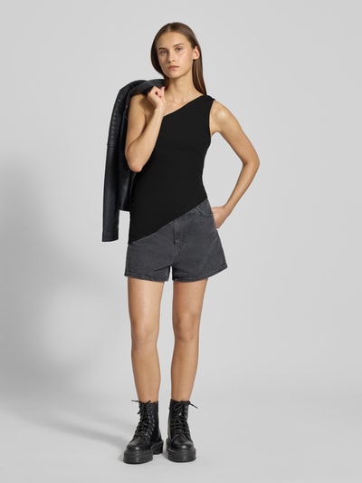 Gina Tricot One shoulder-top met plooien Zwart - 1