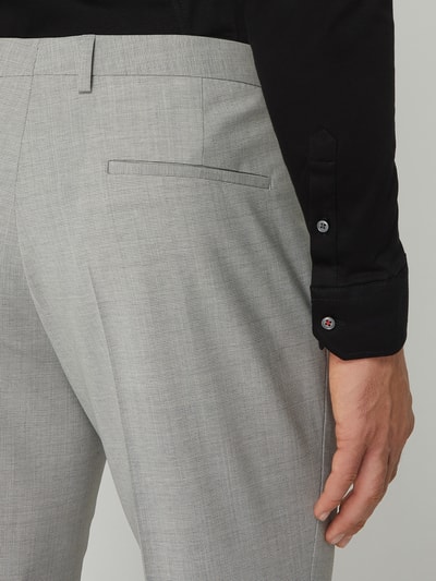 HUGO Extra slim fit pantalon met stretch, model 'Hesten' Lichtgrijs - 3