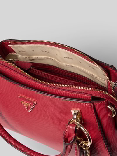 Guess Handtasche mit Label-Applikation Modell 'NOELLE II' Dunkelrot 5