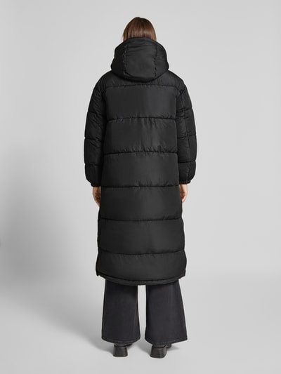 VERO MODA Regular fit gewatteerde lange jas met afneembare capuchon, model 'KLEA' Zwart - 5