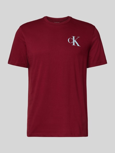 Calvin Klein Jeans T-shirt met labelprint Bordeaux - 2