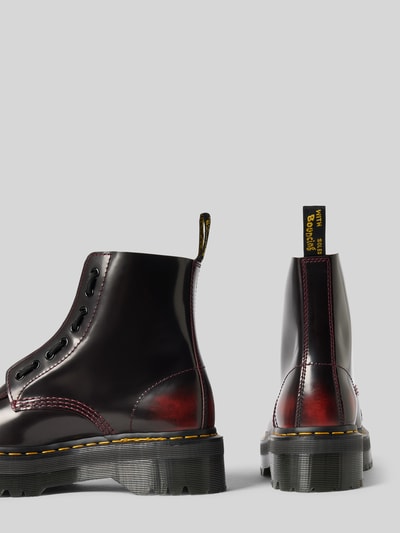 Dr. Martens Kozaki ze skóry bydlęcej nappa z przednim zamkiem błyskawicznym Bordowy 2