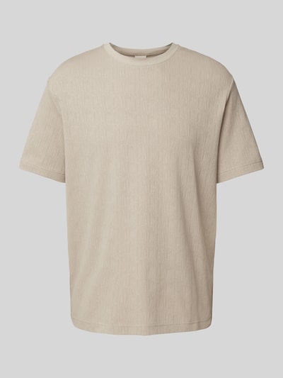 CK Calvin Klein T-shirt met geribde ronde hals Beige - 2