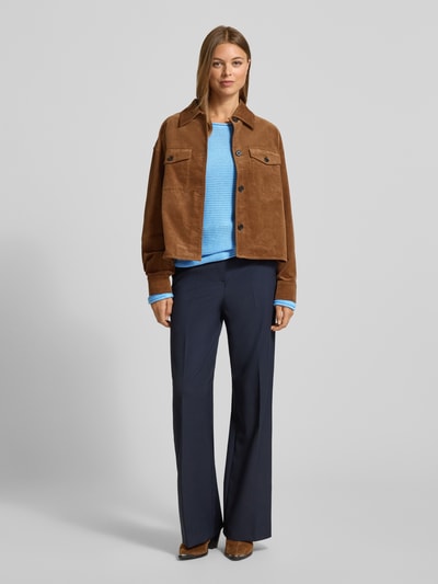 s.Oliver RED LABEL Sweter z dzianiny kroju regular fit z mieszanki bawełny Jasnoniebieski 1