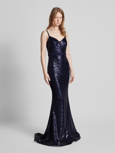 TROYDEN COLLECTION Abendkleid mit Herz-Ausschnitt Marine 1