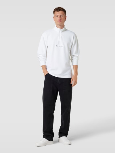 Calvin Klein Jeans Longsleeve mit Stehkragen Weiss 1