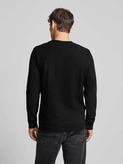 Christian Berg Men Gebreide pullover met logostitching Zwart - 5