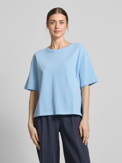 Smith and Soul T-shirt met geribde ronde hals Lichtblauw - 4