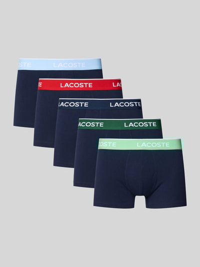 Lacoste Obcisłe bokserki o kroju slim fit z mieszanki bawełny w zestawie 5 szt. Granatowy 1