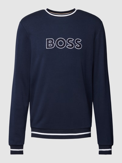 BOSS Bluza z wyhaftowanym logo Granatowy 2