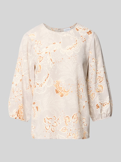 Productfoto, Regular Fit Bluse mit Allover-Paisley-Print van COMMA, lichte stof, paisley motief, ronde hals, 3/4 mouw, elastische boorden